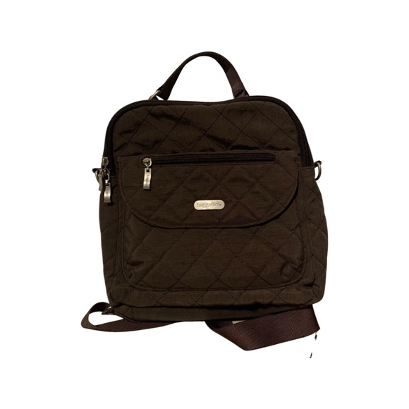 Baggallini Travel Quilted Convertible Backpack Bag in Brown